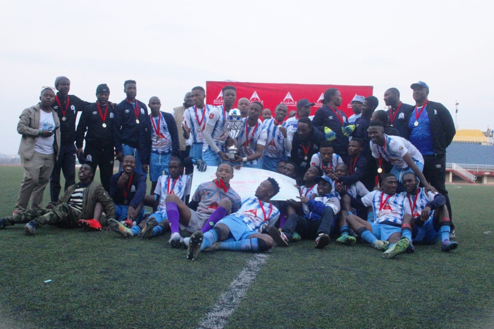 Matlama FC celebrates being the 2023 Alliace Challange Champions