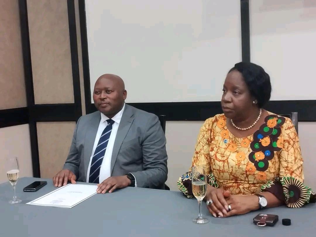 Minister of Trade, Industry, Business Development and Tuorism Mokhethi Shelile and Angele Makombo Ntumba the Deputy Executive Secretary for SADC Regional Integration