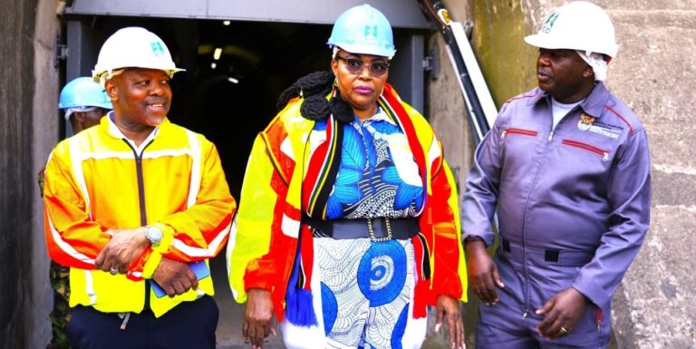 Polihali Dam rises above riverbed