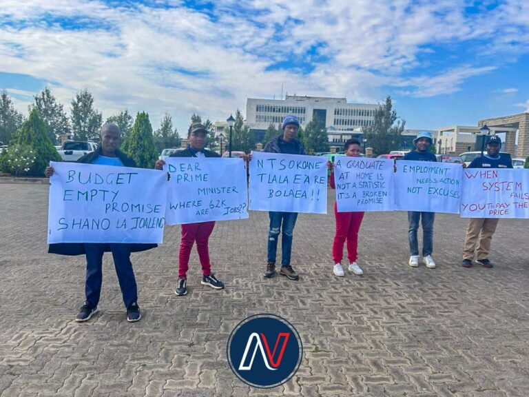 BREAKING: Young people picketing outside parliament as Matlanyane presents budget speech.