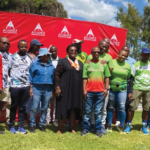 Representatives of Alliance Insurance Company, athletes from the Hillbusterz Running Club and other stakeholders gather during the launch of the 65km ultra-marathon